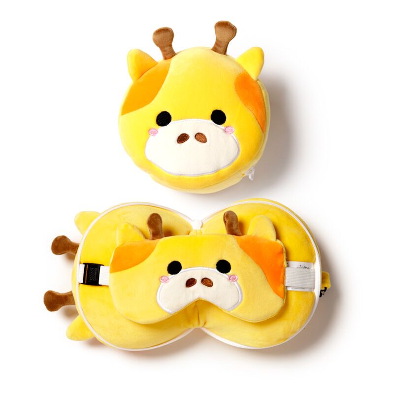 Load image into Gallery viewer, Ty relaxeazzz giraffe rond reiskussen slaapmasker
