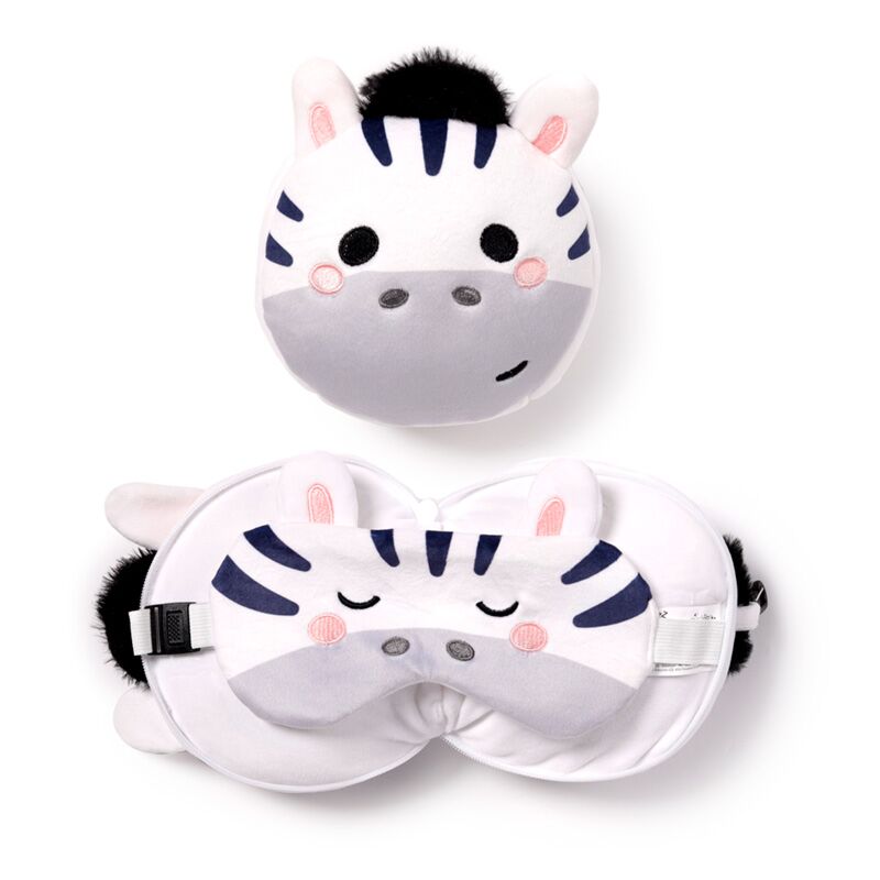 Load image into Gallery viewer, Ty relaxeazzz adoramals bali de zebra rond reiskussen slaapmasker
