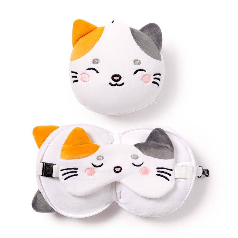 Load image into Gallery viewer, Ty relaxeazzz adoramals lola de kat rond reiskussen slaapmasker
