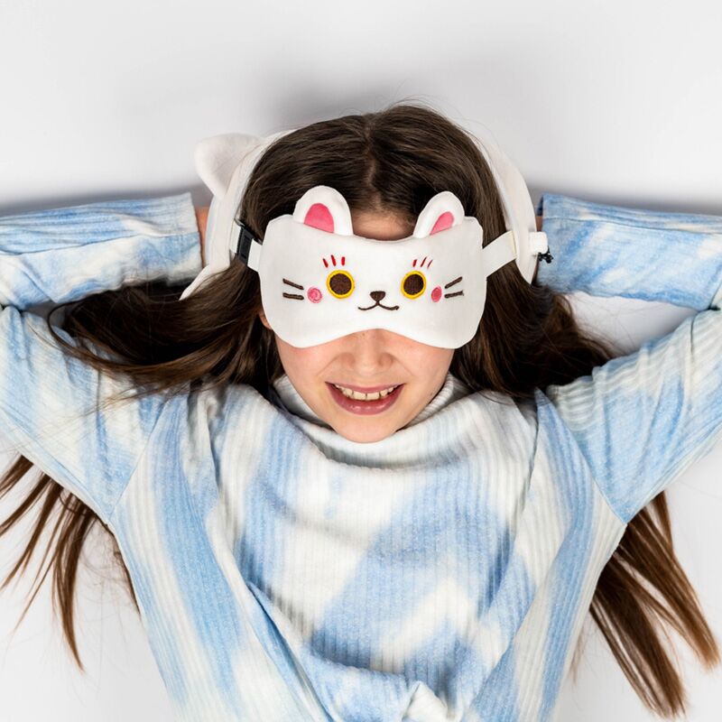 Load image into Gallery viewer, Ty relaxeazzz maneki neko gelukskat rond reiskussen slaapmasker
