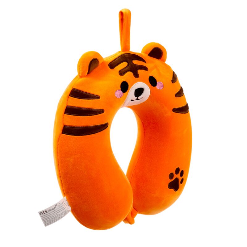Load image into Gallery viewer, Relaxeazzz tijger adoramals pluche memory foam nekkussen
