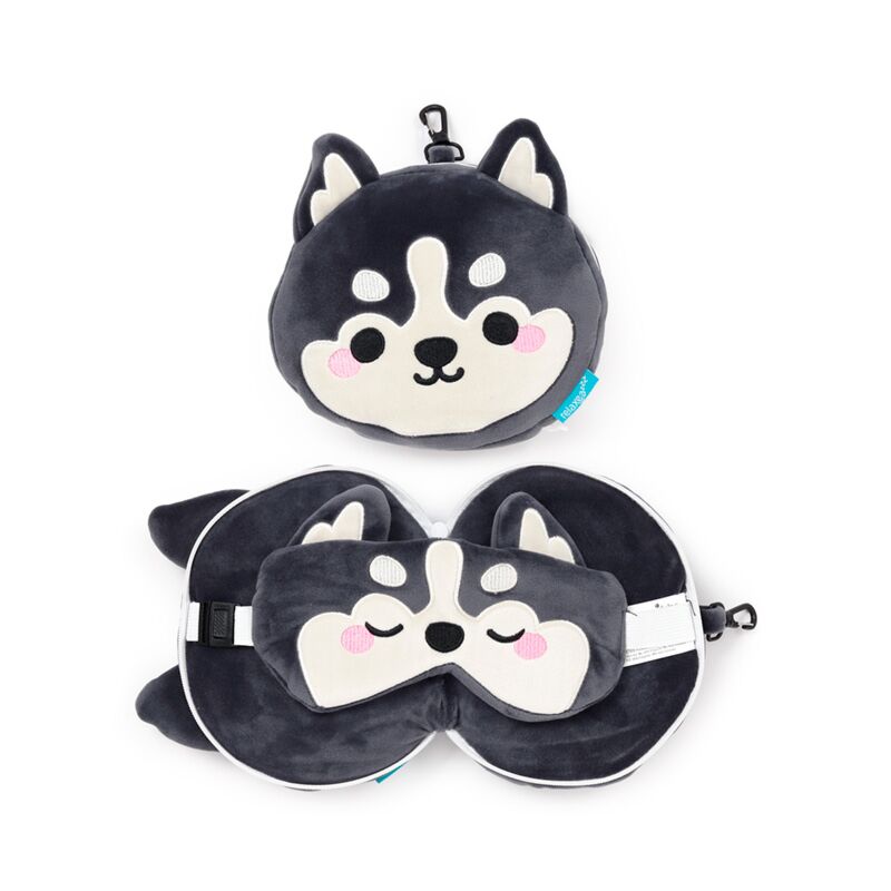 Load image into Gallery viewer, Ty relaxeazzz luna de husky berg dieren reiskussen slaapmasker
