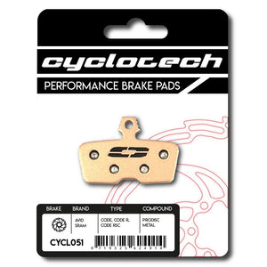 Cyclo tech schijfremblok prodisc metal sram code r