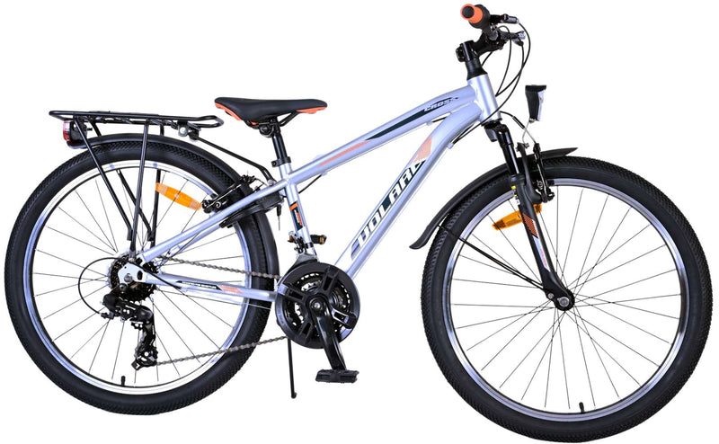 Load image into Gallery viewer, Volare Cross Kinderfiets Jongens 24 inch Zilver 18 versnellingen Twee handremmen
