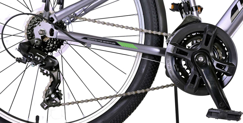 Load image into Gallery viewer, Volare Cross Kinderfiets - Jongens - 24 inch - Grijs - 18 versnellingen - Twee handremmen
