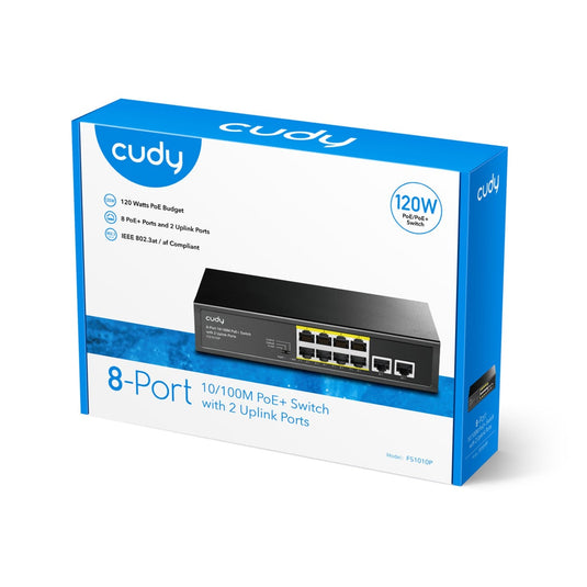Cudy 8-port 10 100m poe+ switch