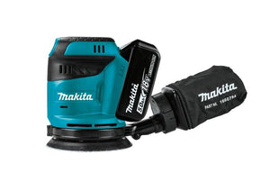 Makita dbo180rtj | lxt accu excenterschuurmachine 18v 125mm in mbox (2x 5.0ah accu + dc18rc snellader) - dbo180rtj