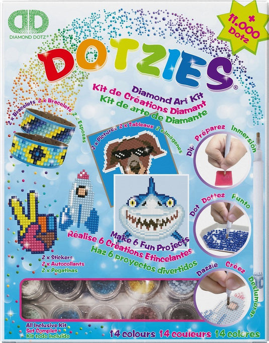 Megapack dotzies 6-delig: blue (dtz10.002)