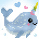 Magic narwhal diamond dotz in frame: 9x9 cm (dd1.029f)
