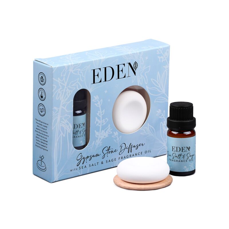 Load image into Gallery viewer, Eden zeezout salie gipsstenen diffuser en geurolieset
