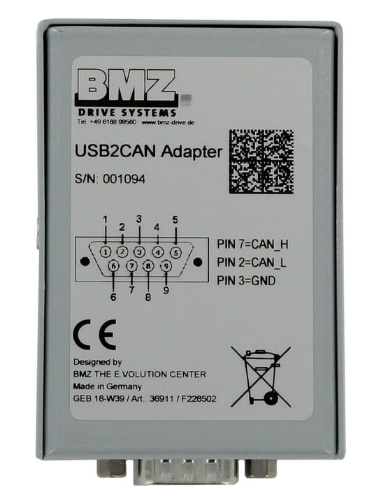 Bmz usb2can adapter set brose adapter + kabel