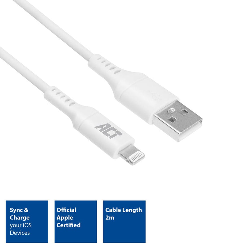 Load image into Gallery viewer, Act usb a naar lightning laad- en datakabel 2m mfi certified
