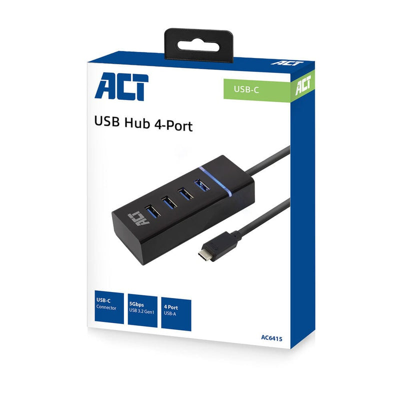 Load image into Gallery viewer, ACT Connectivity USB-C Hub 3.2 met 4 USB-A poorten
