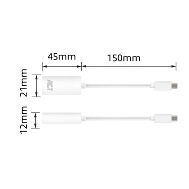 Act mini displayport mannelijk naar hdmi ac7525 wit