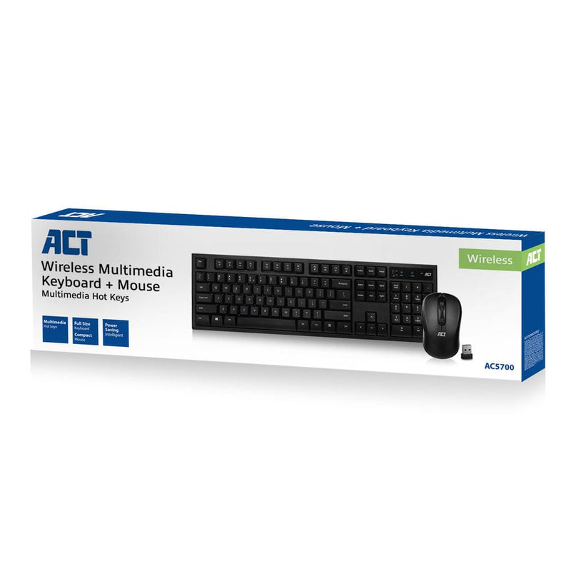 Load image into Gallery viewer, Act draadloos toetsenbord en muis usb nano ontvanger qwerty
