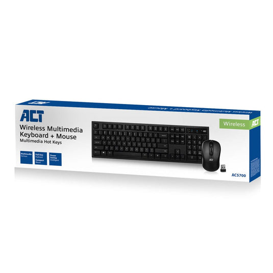 Act draadloos toetsenbord en muis usb nano ontvanger qwerty