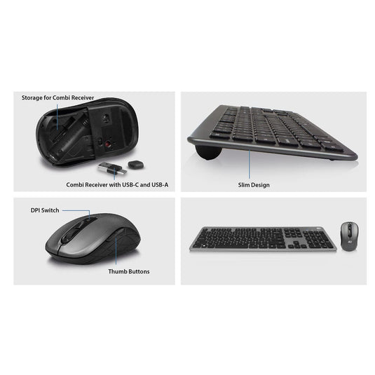 Act draadloze set met toetsenbord en muis (qwerty us layout)