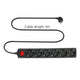 Act connectivity act stekkerdoos met lichtgevende schakelaar, 6 sockets, 3 m, zwart ac2465