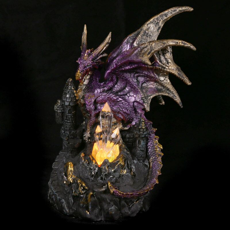 Load image into Gallery viewer, Dark legends draak op kasteel led kristal
