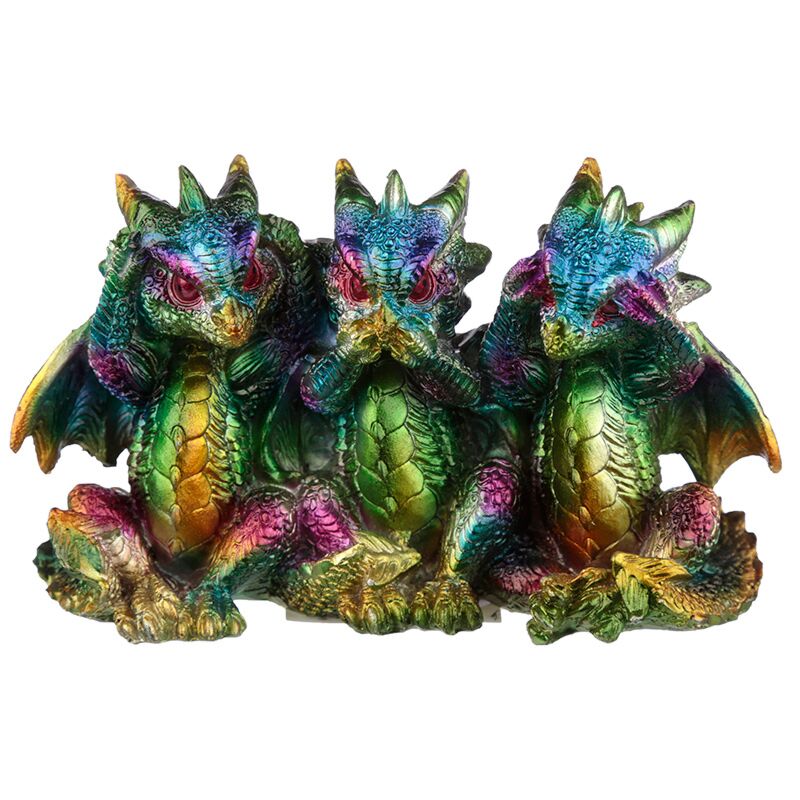 Load image into Gallery viewer, Regenboog draak metallic horen zien zwijgen
