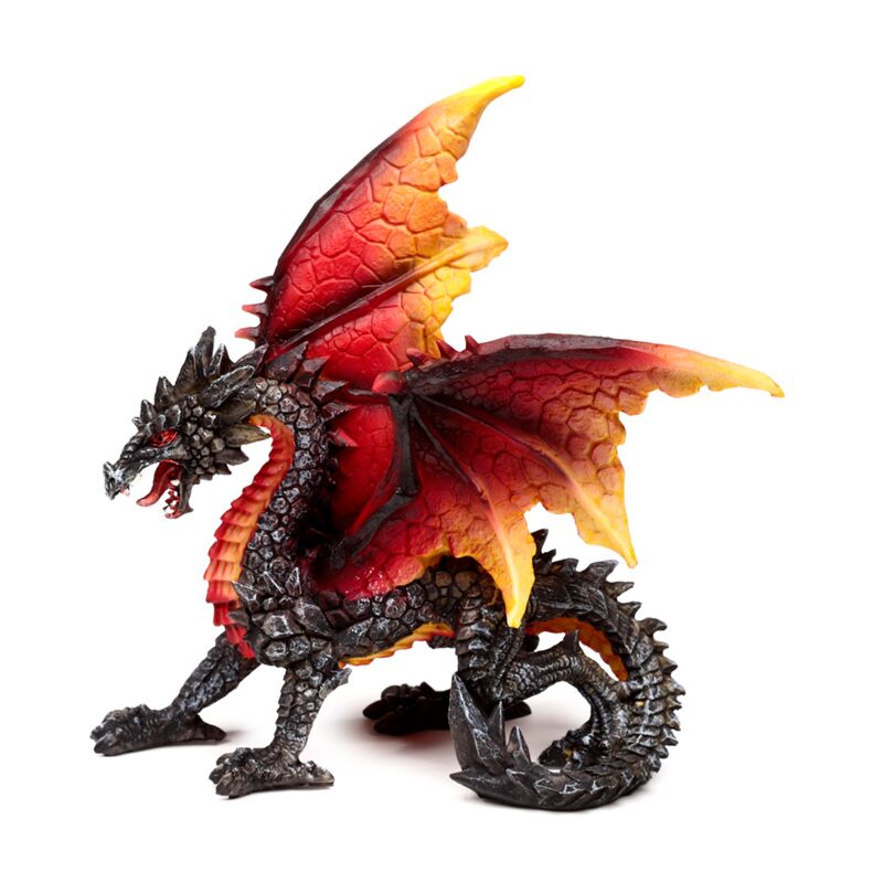 Load image into Gallery viewer, Dark legends beschermer van de nacht obsidiaan vuur draak 17cm
