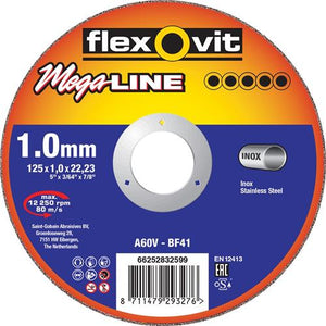 Flexovit dss mega-line 180x1.6x22.23 a36v t41 rvs | 25 stuks