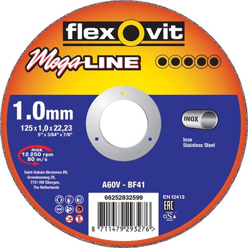 Flexovit dss mega-line 230x1.9x22.23 a36v t41 rvs | 25 stuks