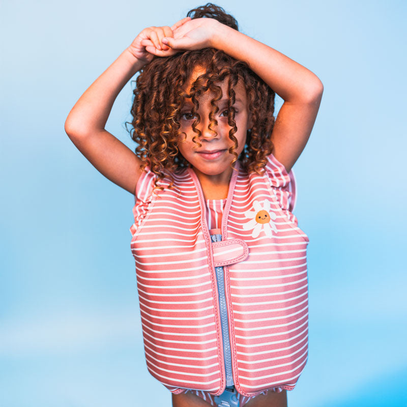 Load image into Gallery viewer, Daisy flower | rood wit gestreept zwemvest 1-2 jaar
