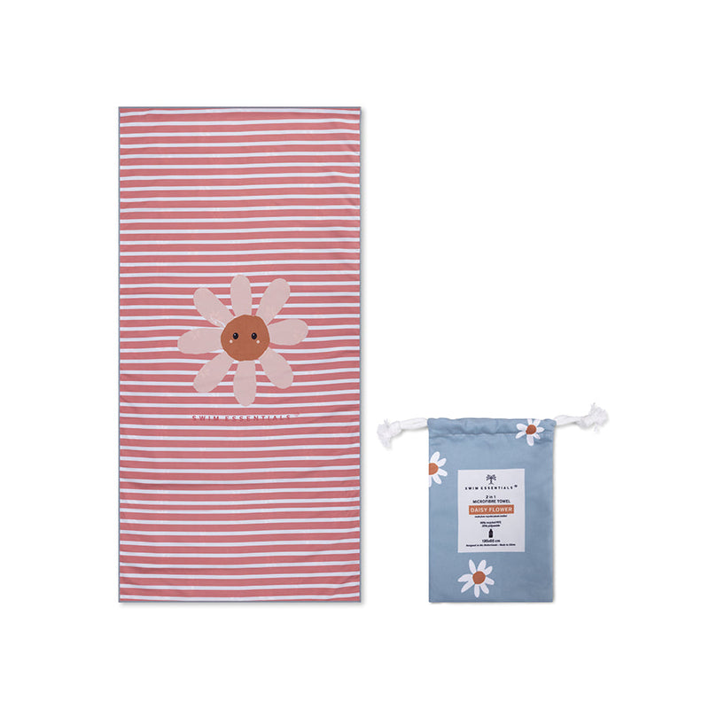 Load image into Gallery viewer, Daisy flower | blauwe microveze handdoek 135 x 65 cm
