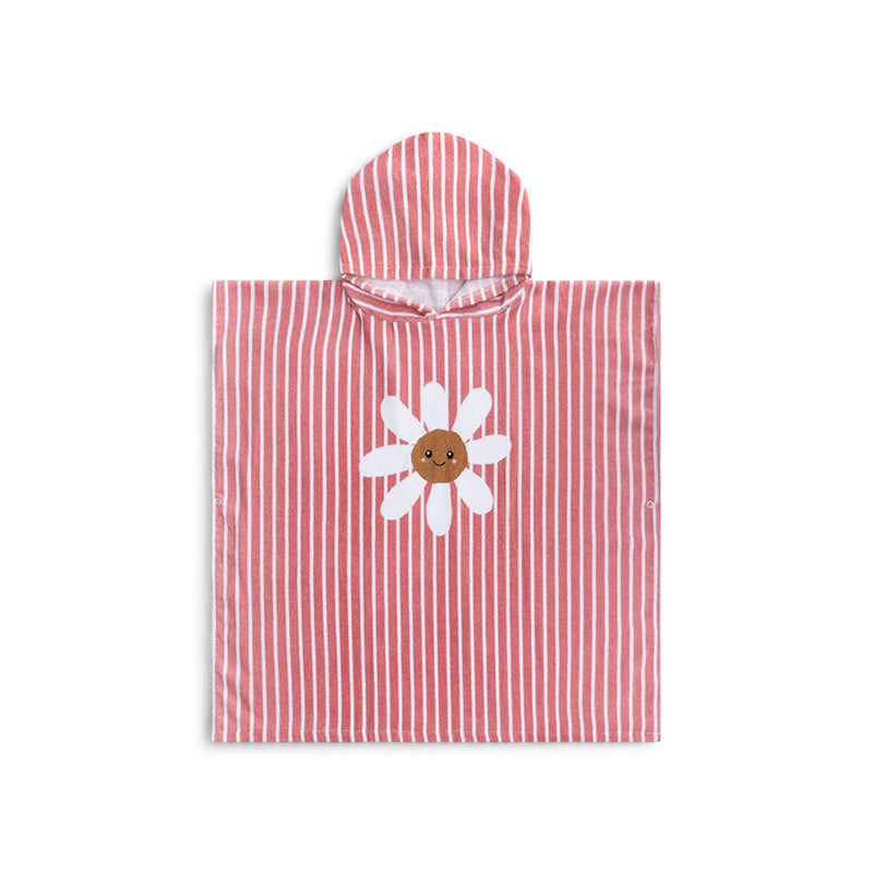 Load image into Gallery viewer, Daisy flower | rood witte katoenen strandponcho 65 x 65 cm
