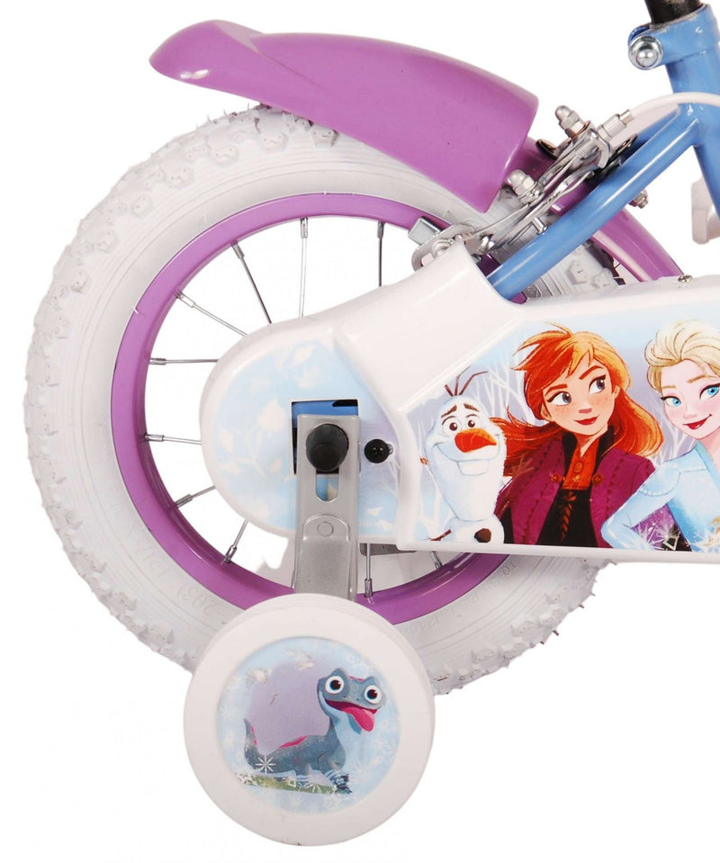 Load image into Gallery viewer, Disney Frozen 2 Kinderfiets - Meisjes - 12 inch - Blauw Paars - Twee handremmen
