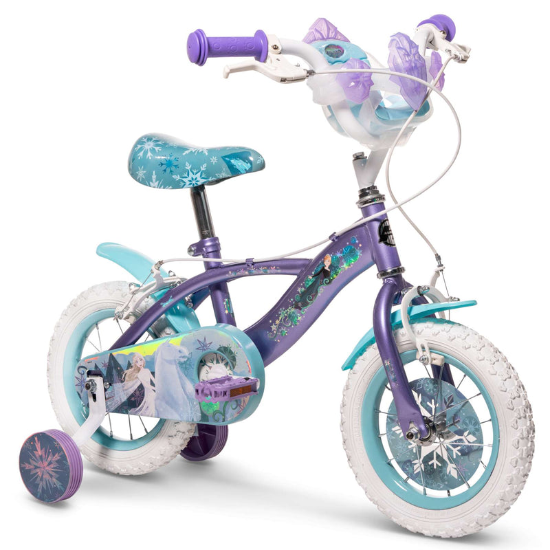 Load image into Gallery viewer, Disney die eiskönigin disney frozen 2 kinderfiets - meisjes - 12 inch - blauw paars - twee handremmen
