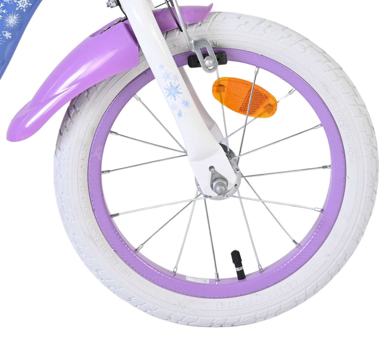 Load image into Gallery viewer, Volare disney frozen 2 kinderfiets - meisjes - 14 inch - blauw paars - twee handremmen
