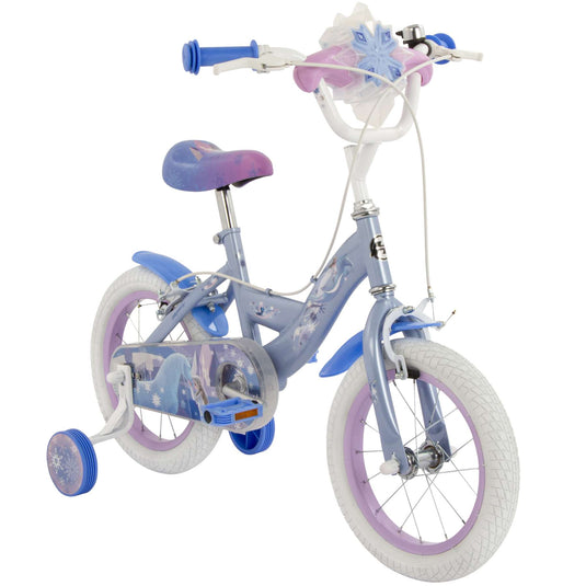Huffy disney frozen 2 kinderfiets - meisjes - 14 inch - blauw paars - twee handremmen