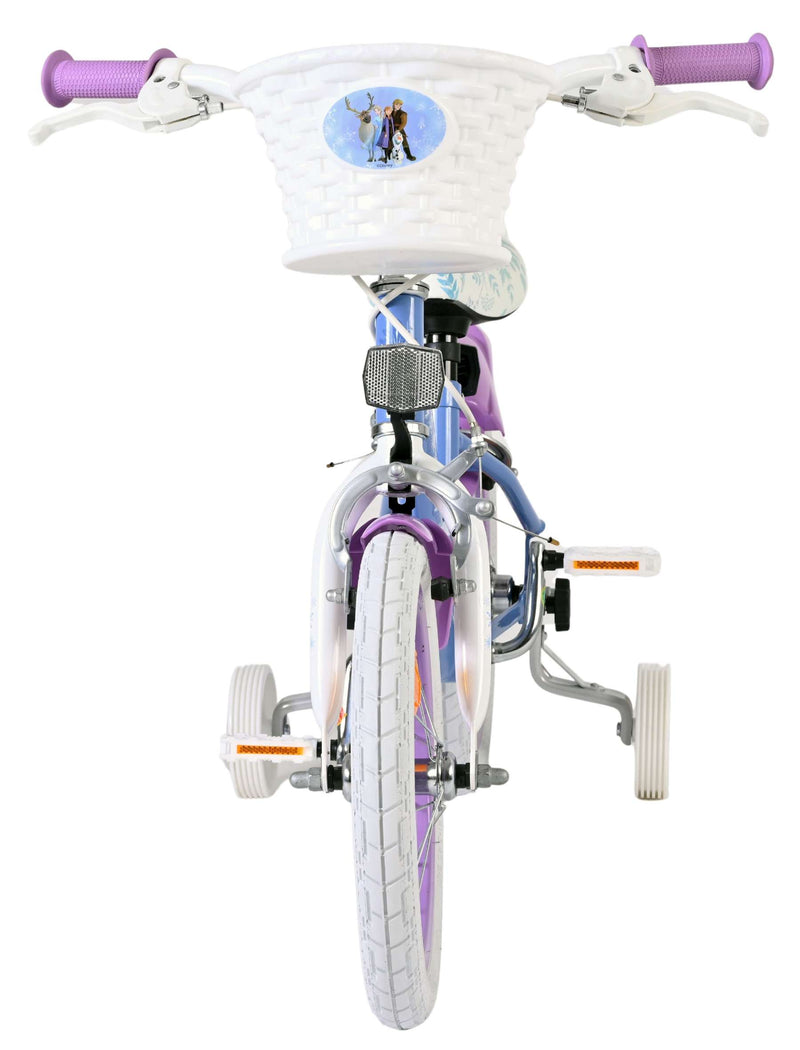 Load image into Gallery viewer, Volare disney frozen 2 kinderfiets - meisjes - 14 inch - blauw paars - twee handremmen
