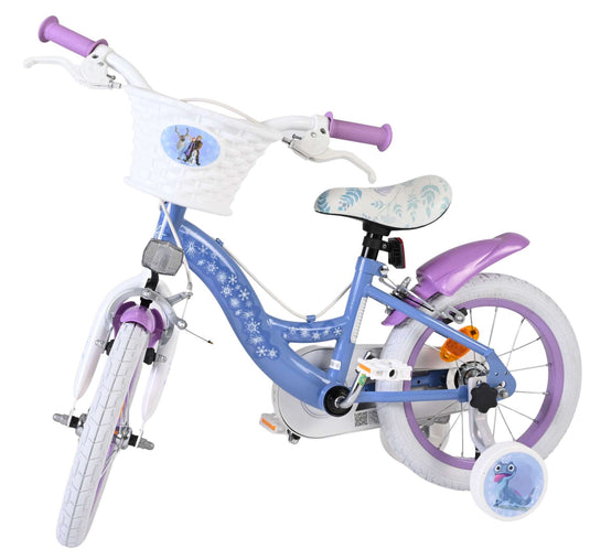 Volare disney frozen 2 kinderfiets - meisjes - 14 inch - blauw paars - twee handremmen