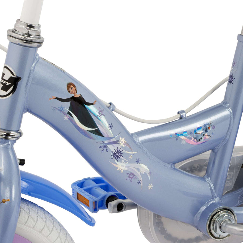 Load image into Gallery viewer, Disney die eiskönigin disney frozen 2 kinderfiets - meisjes - 14 inch - blauw paars - twee handremmen
