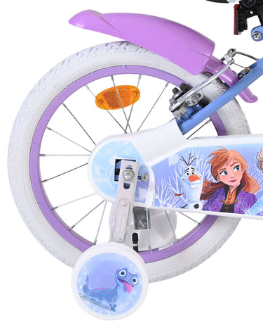 Disney die eiskönigin disney frozen 2 kinderfiets - meisjes - 16 inch - blauw paars - twee handremmen