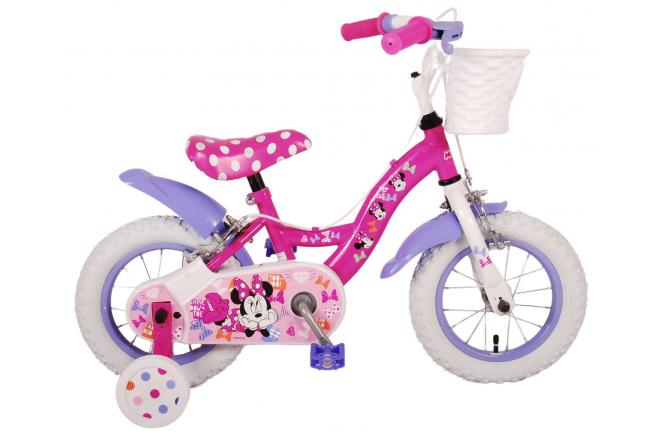 Load image into Gallery viewer, Disney minnie cutest ever! kinderfiets - meisjes - 12 inch - roze - twee handremmen
