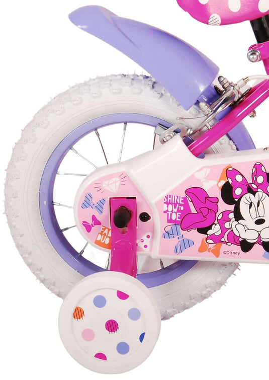Disney minnie cutest ever! kinderfiets - meisjes - 12 inch - roze - twee handremmen