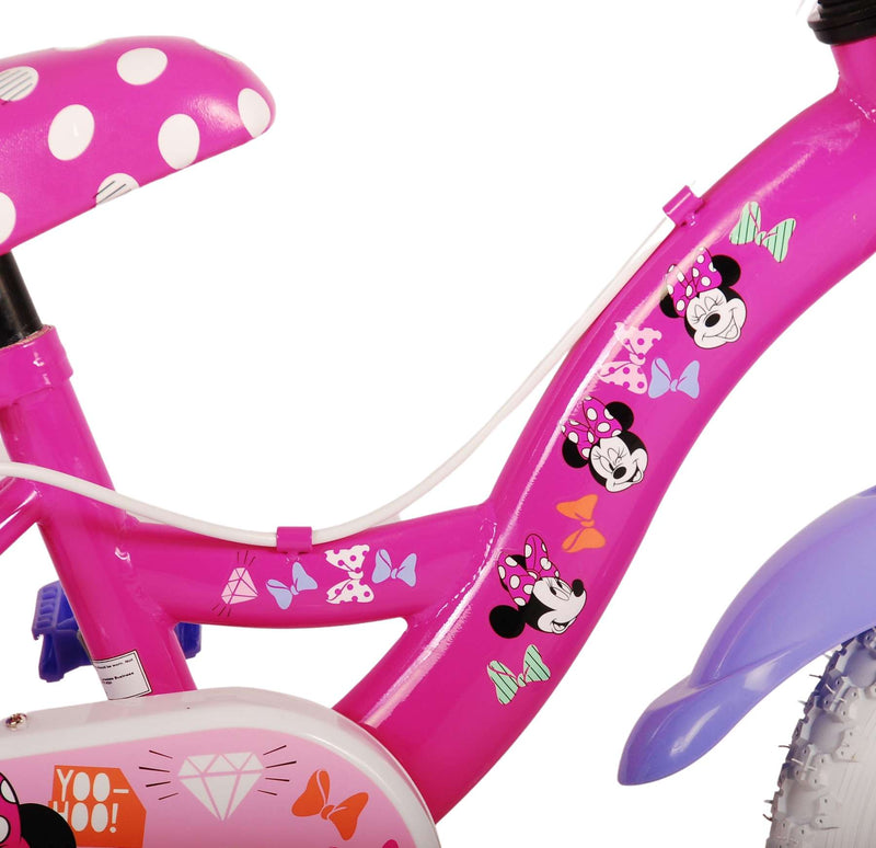 Load image into Gallery viewer, Disney minnie cutest ever! kinderfiets - meisjes - 12 inch - roze - twee handremmen
