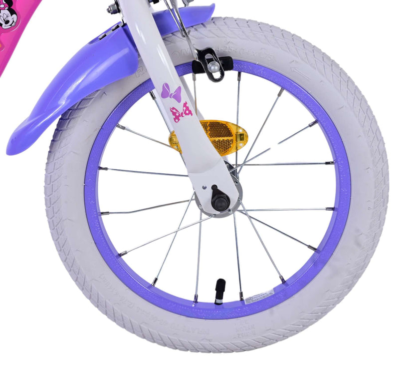 Load image into Gallery viewer, Disney Minnie Kinderfiets Meisjes 14 inch Roze Twee handremmen
