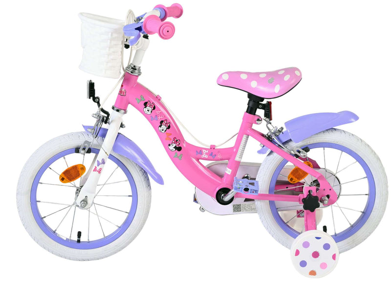 Load image into Gallery viewer, Disney minnie kinderfiets - meisjes - 14 inch - roze - twee handremmen
