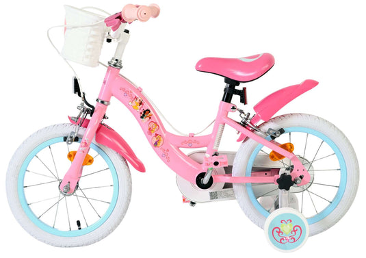 Volare magic royals kinderfiets - meisjes - 14 inch - roze - twee handremmen