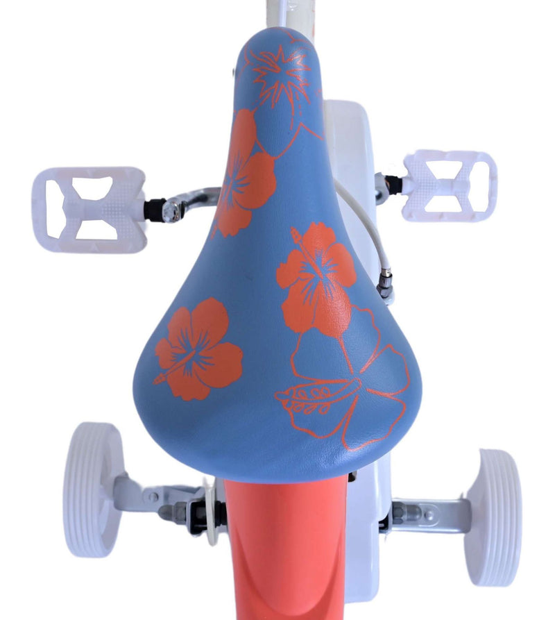 Load image into Gallery viewer, Stitch disney kinderfiets - meisjes - 14 inch - crème koraal blauw - twee handremmen
