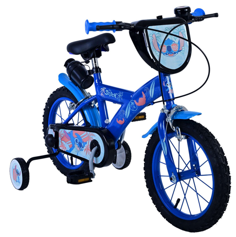 Load image into Gallery viewer, Stitch Stitch Kinderfiets Jongens 14 inch Blauw Twee handremmen
