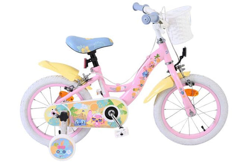 Stich disney stitch kinderfiets - meisjes - 14 inch - roze - twee handremmen