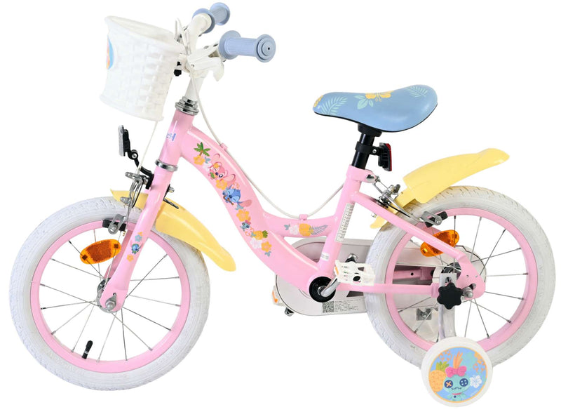 Load image into Gallery viewer, Stich disney stitch kinderfiets - meisjes - 14 inch - roze - twee handremmen
