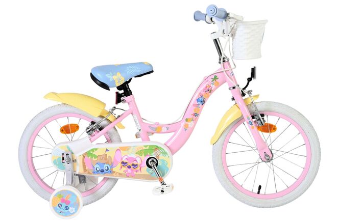 Load image into Gallery viewer, Stich disney stitch kinderfiets - meisjes - 16 inch - roze - twee handremmen
