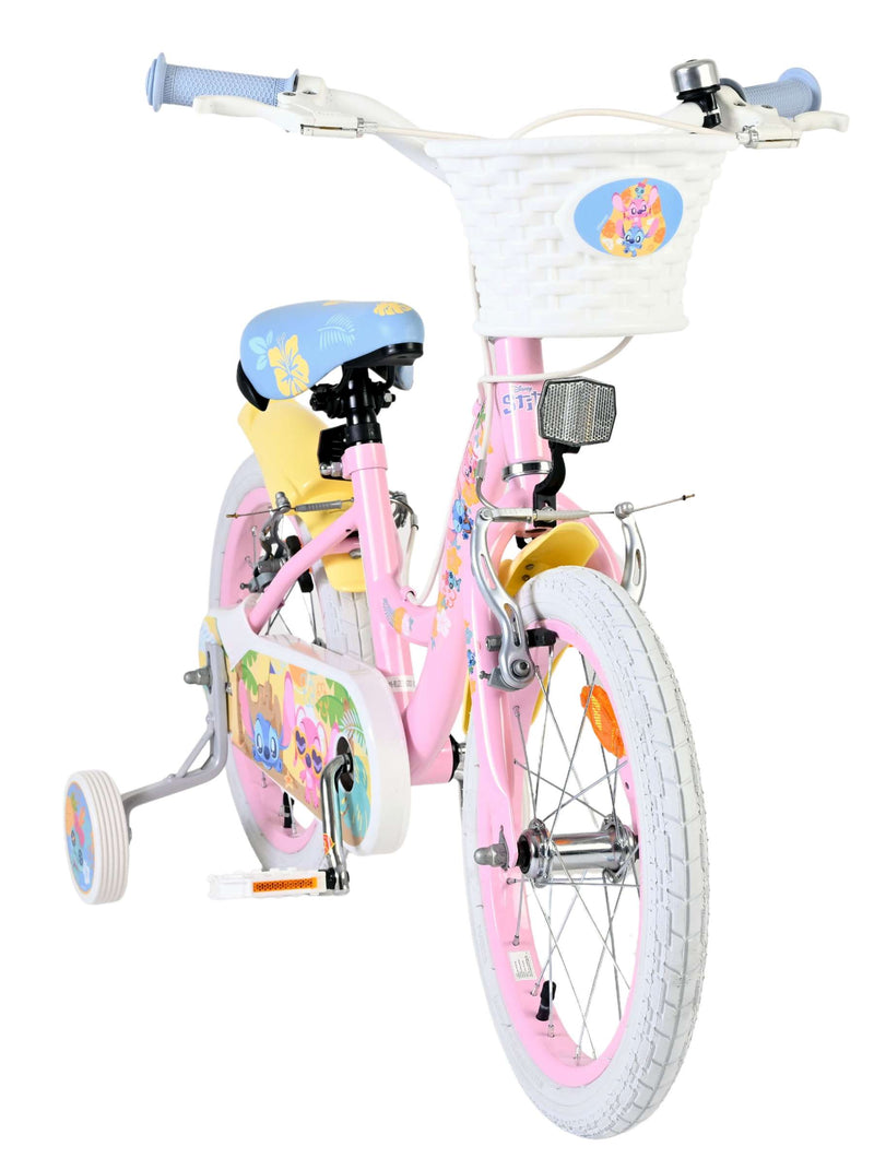 Load image into Gallery viewer, Stich disney stitch kinderfiets - meisjes - 16 inch - roze - twee handremmen
